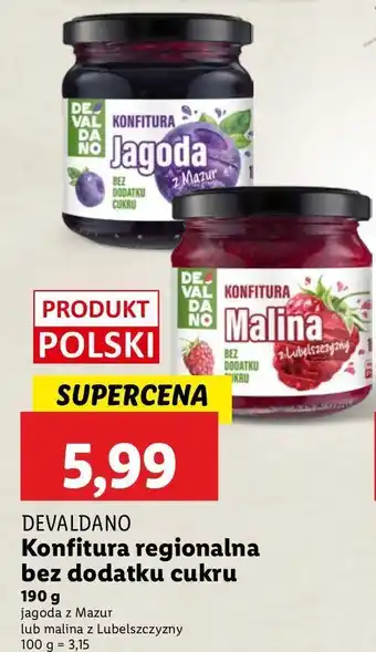 Lidl Konfitura malinowa Devaldano oferta