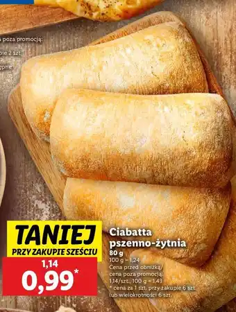 Lidl Ciabatta pszenno-żytnia oferta