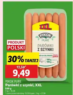 Lidl Parówki z szynki ekstra Pikok Pure oferta