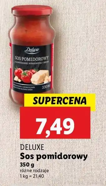 Lidl Sos pomidorowy z pomidorami wiśniowymi oraz oliwą oliwek bazylią i serem Deluxe (Schwarz) oferta