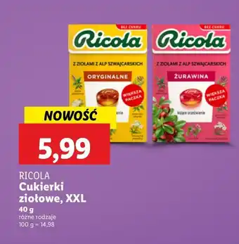 Lidl Cukierki orginalne ziołowe Ricola oferta