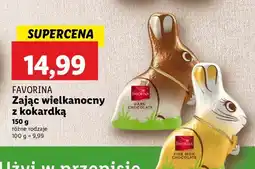 Lidl Zając z czekolady pełnomlecznej kokardą Favorina oferta