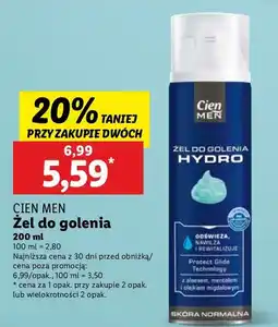 Lidl Żel do golenia hydro Cien Men oferta