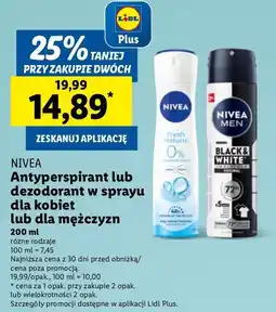 Lidl Antyperspirant original Nivea Men Invisible Black & White oferta