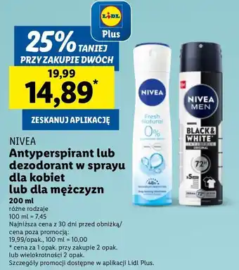 Lidl Antyperspirant original Nivea Men Invisible Black & White oferta