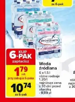 Carrefour Woda źródlana Primavera oferta