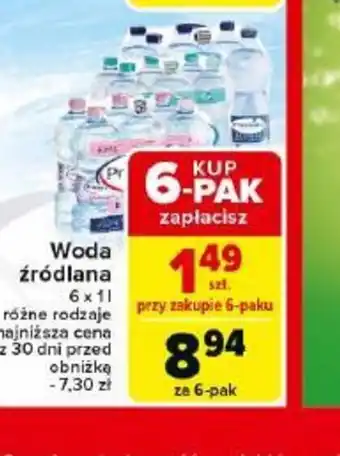 Carrefour Woda źródlana oferta