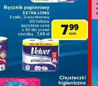 Carrefour Ręcznik papierowy Velvet Extra Long oferta