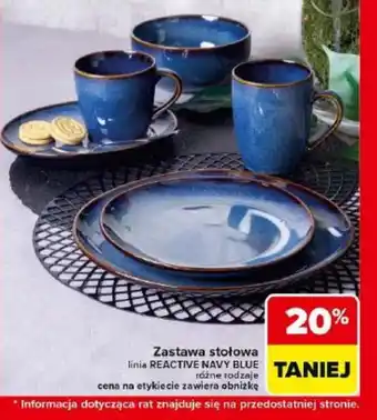 Carrefour Zestaw stołowy linia Reactive Navy Blue oferta