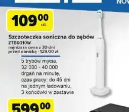 Carrefour Szczoteczka soniczna do zębów ZTB6010W oferta