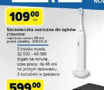 Carrefour Szczoteczka soniczna do zębów ZTB6010W oferta