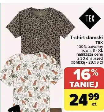 Carrefour T-shirt damski s-xl Tex oferta