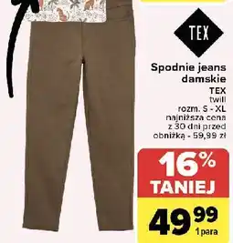 Carrefour Spodnie jeans damskie rozm. s-xl Tex oferta