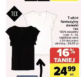 Carrefour T-shirt fantazyjny damski s-xl Tex oferta