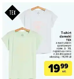 Carrefour T-shirt damski z nadrukiem s-xl Tex oferta