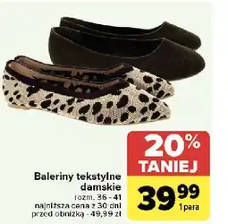 Carrefour Balerinki damskie 36-41 oferta