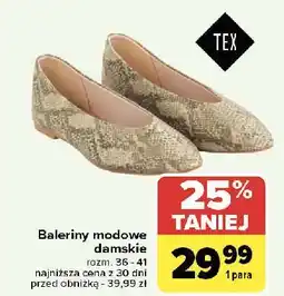 Carrefour Baleriny modowe damskie 36-41 Tex oferta