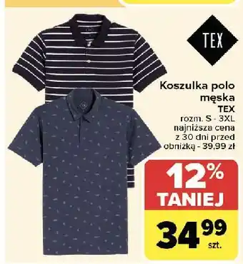 Carrefour Polo męskie rozm. s-3xl Tex oferta