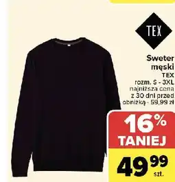 Carrefour Sweter męski s-3xl Tex oferta