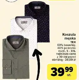 Carrefour Koszula męska bawełniana s-3xl Tex oferta