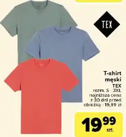 Carrefour T-shirt męski gładki s-3xl Tex oferta