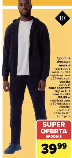 Carrefour Bluza sportowa męska rozm. s-3xl Tex oferta