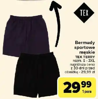 Carrefour Bermudy sportowe męskie rozm. s-3xl Tex oferta