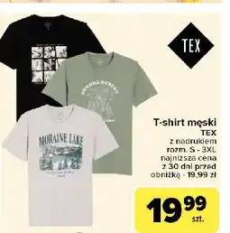 Carrefour T-shirt męski z nadrukiem s-3xl Tex oferta