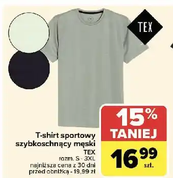 Carrefour T-shirt męski gładki s-3xl Tex oferta