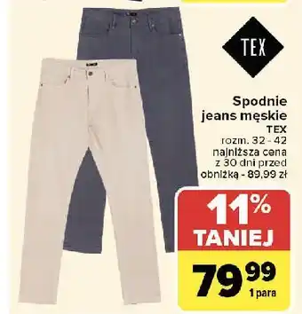 Carrefour Spodnie jeans męskie 32-42 Tex oferta