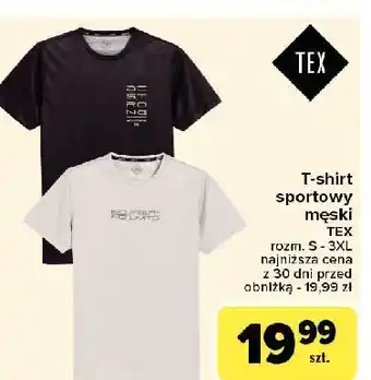 Carrefour T-shirt sportowy męski s-3xl Tex oferta