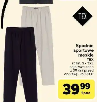 Carrefour Spodnie sportowe męskie s-3xl Tex oferta