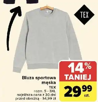 Carrefour Bluza sportowa męska rozm. s-3xl Tex oferta