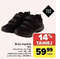 Carrefour Buty męskie na rzepy 40-46 Tex oferta