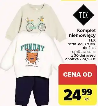 Carrefour Komplet niemowlęcy 3 mies - 4 lat Tex oferta