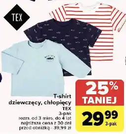 Carrefour T-shirt chłopięcy 3 mies - 4 lat Tex oferta