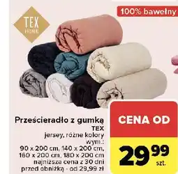 Carrefour Prześcieradło z gumką jersey 180 x 200 cm Tex oferta