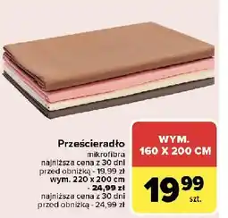 Carrefour Prześcieradło mikrofibra 200 x 220 cm oferta