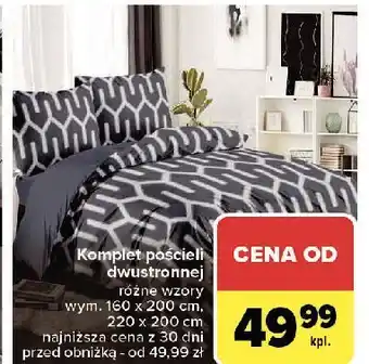 Carrefour Komplet pościeli dwustronnej 220 x 200 + 2x 70 80 cm oferta