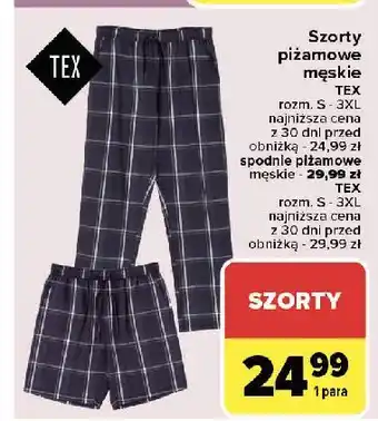 Carrefour Spodnie piżamowe męskie s-xxxl Tex oferta