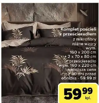 Carrefour Komplet pościeli 160 x 200 + 2 70 80 cm +prześcieradło 220 oferta