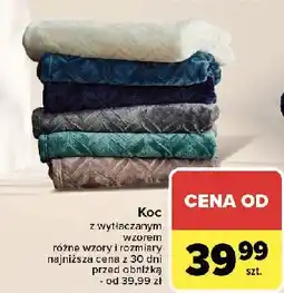 Carrefour Koc z wytłaczanym wzorem 160 x 200 cm oferta