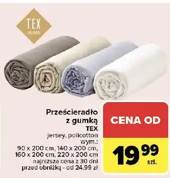 Carrefour Prześcieradło z gumką policotton 220 x 200 cm Tex oferta