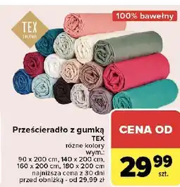 Carrefour Prześcieradło z gumką 180 x 200 cm Tex oferta