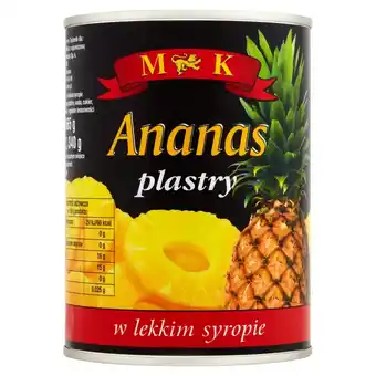 Gram Market MK Ananas plastry w lekkim syropie 565 g oferta