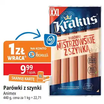 E.Leclerc Parówki z szynki Krakus Animex oferta