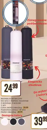 Dino Młynek elektryczny do soli i pieprzu Aigostar oferta