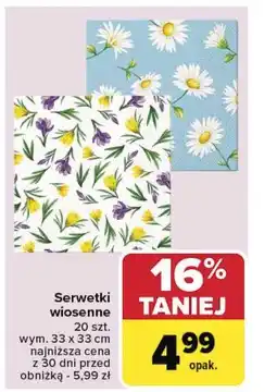 Carrefour Serwetki wiosenne wym. 33 x cm oferta