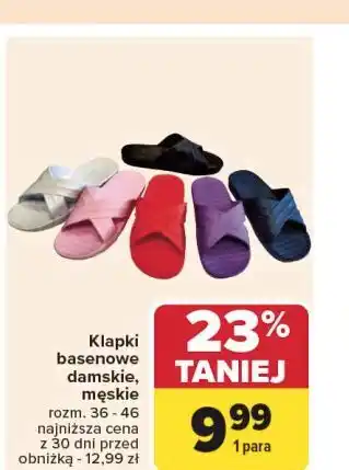 Carrefour Klapki basenowe damskie rozm 36-46 oferta