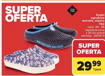 Carrefour Klapki ogrodowe męskie rozm. 36-46 Tex oferta